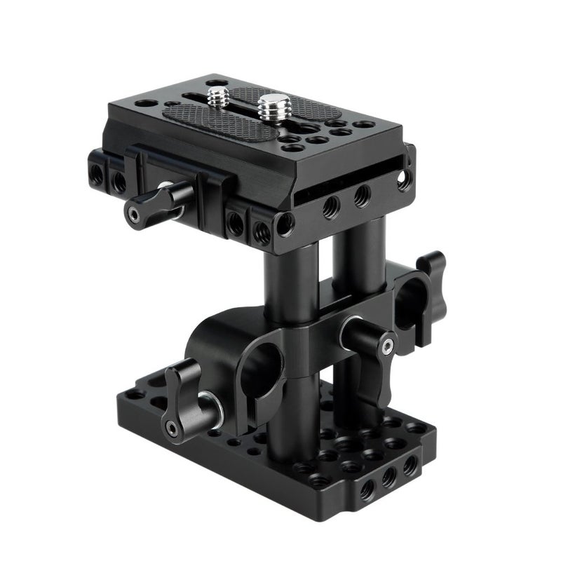 NICEYRIG نظام رفع القضبان NICEYRIG 15mm مع قاعدة سريعة التحرير ومجموعة لوحة QR وقضبان رفع 15mm ومشبك قضبان قصيرة مناسب لكاميرات DSLR - Image 1